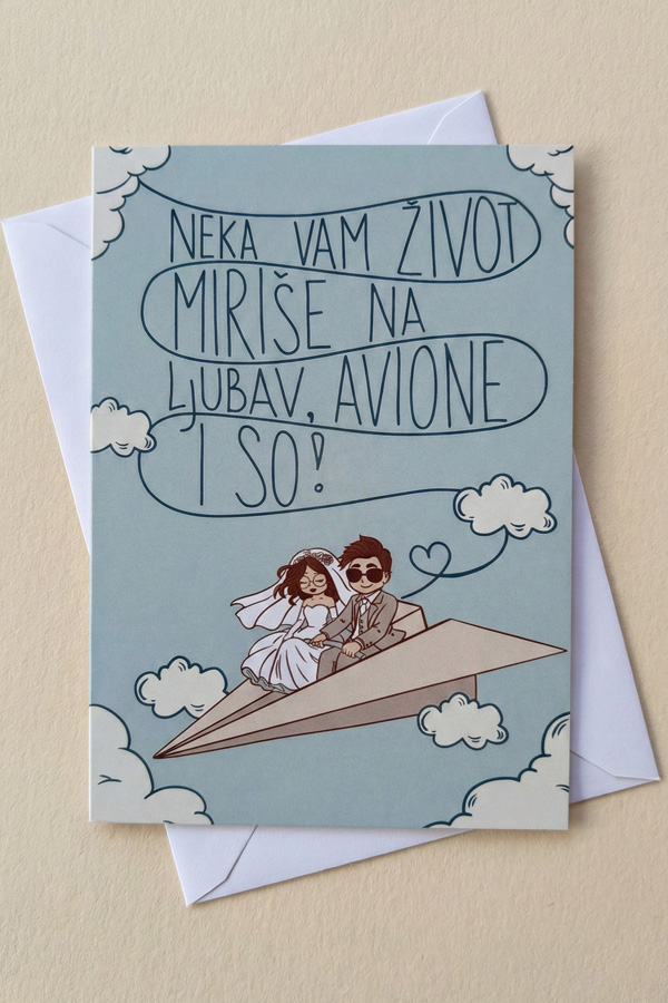 Čestitka Ljubav, avioni i so